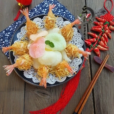 金丝沙拉凤尾虾